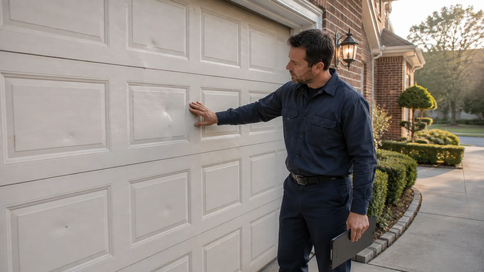 Garage door detail illustrating deciding whether to repair or replace an older door in minneapolis