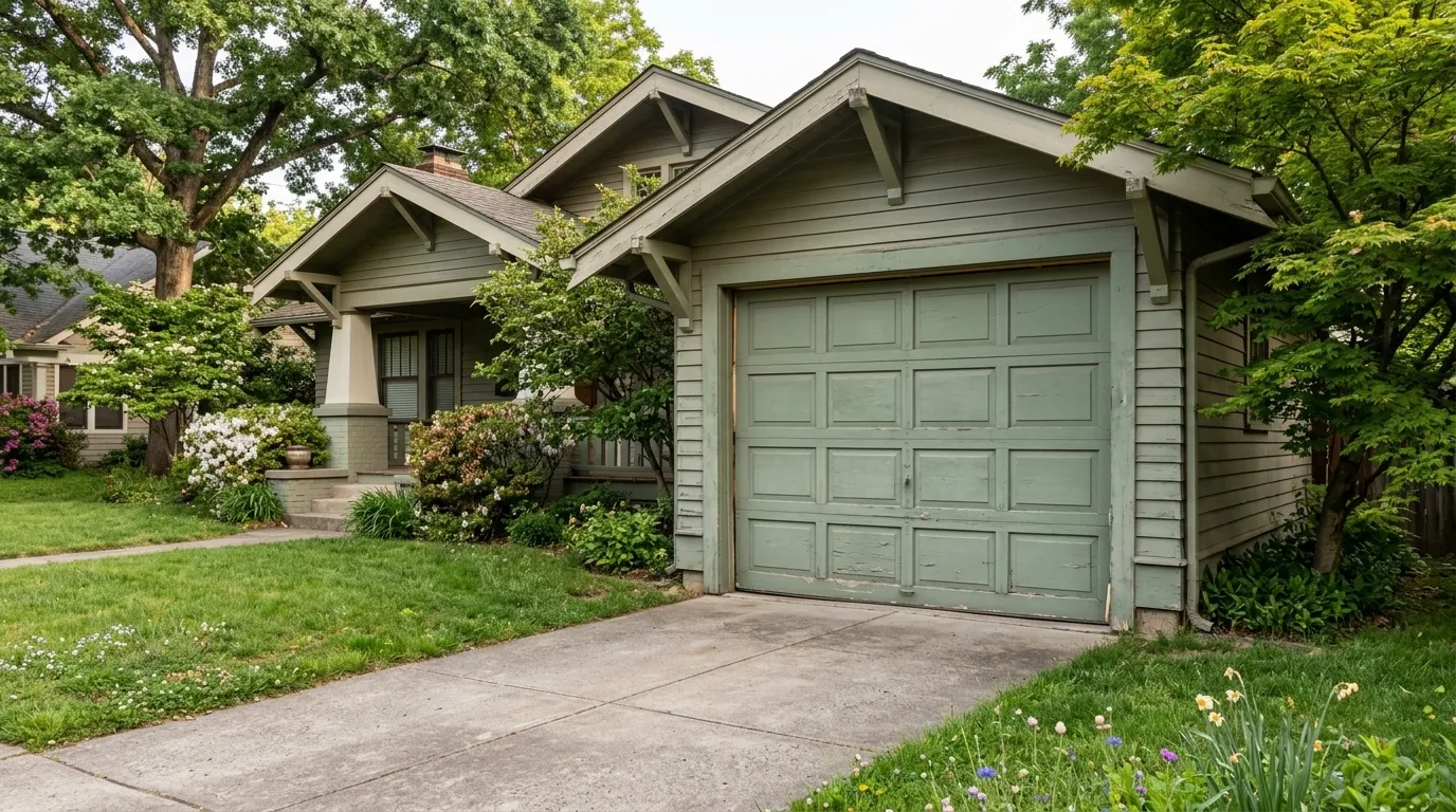 Garage door detail illustrating garage door weather seals for minneapolis winters