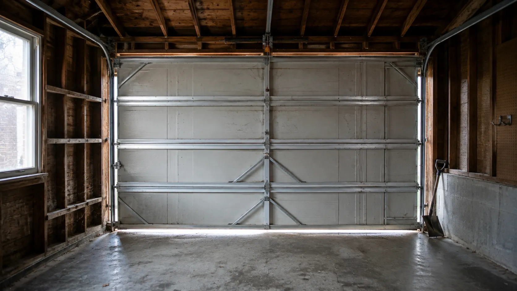 Garage door detail illustrating what an uninsulated door costs you in a minneapolis winter
