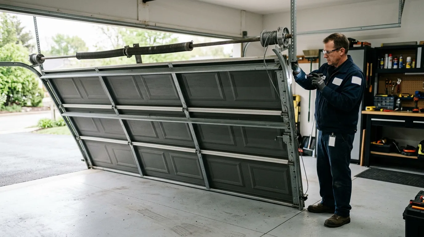 Garage door detail illustrating wind and the wide garage door: a minneapolis problem